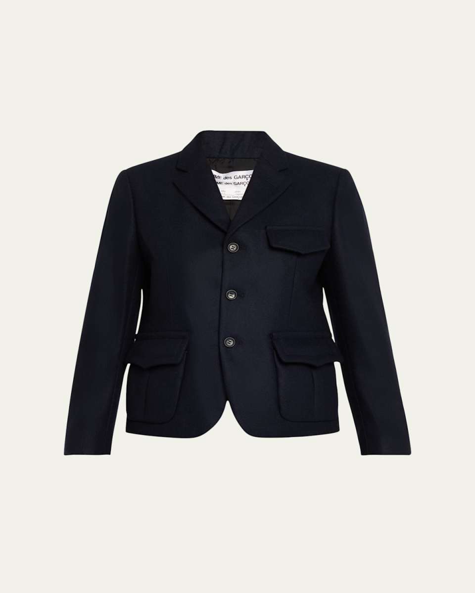 Flap Pocket Wool-Blend Blazer